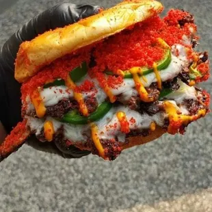Flaming Fur Burger (special)