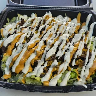 Burger salad. Turn any one of our signature smash burgers into a low-carb smash burger salad.