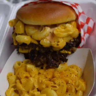 Double mac burger with a side of Mac