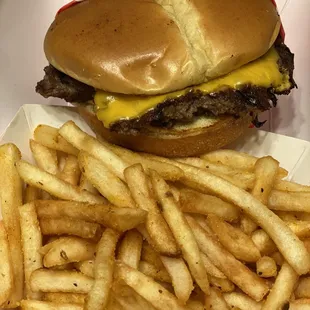 Burger with Seasoned Fries