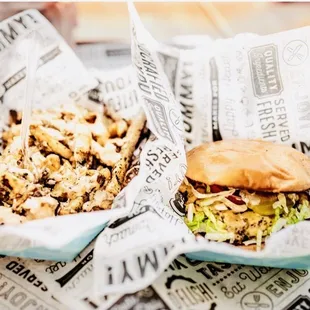 Smash fries and smash burger