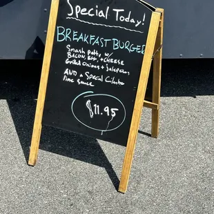 Breakfast Burger special