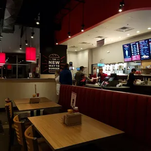 the inside of a fast food restaurant