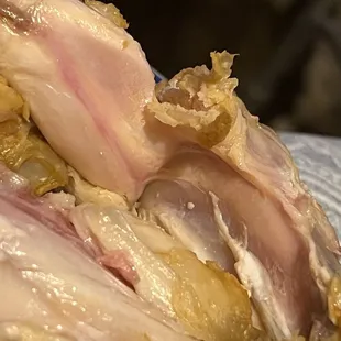 the inside of a chicken breast