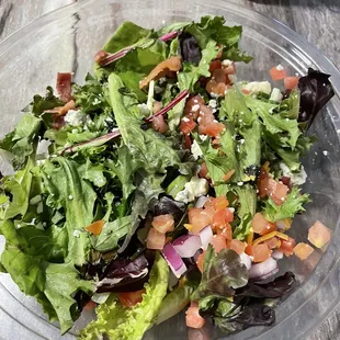This is their version of a Cobb salad. Mind you I did not get the fried egg on it.  There is barely anything in here for $8.