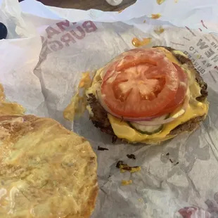 Burger missing the avocado we paid for