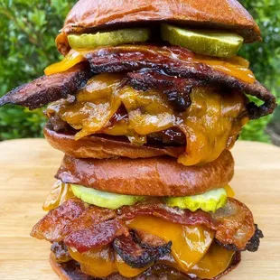 The most stacked dinner you've ever seen 
#SmokedBaconBrisket