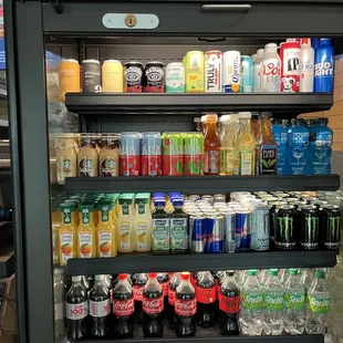 Look at all the adult beverages on the top shelf, of course, that they offer here