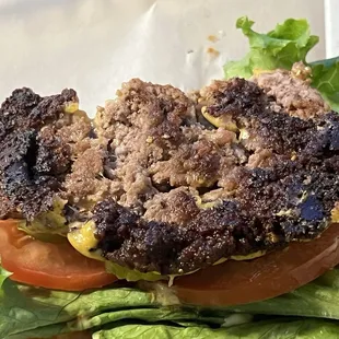 Super thin &amp; burnt burger