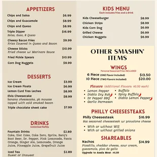 NEW UPDATED MENU PAGE 1 - 12/2024