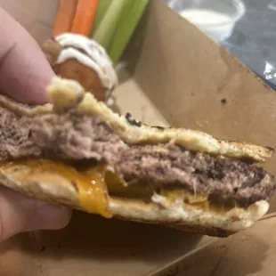 1/2 lb patty? 1/4 - 1/3 at best.