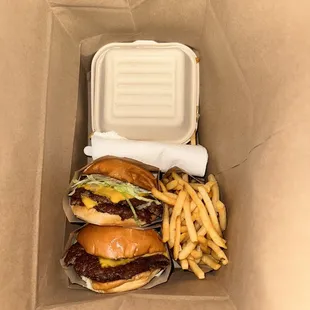 2 classic doubles, a jungle style fry, classic Fry