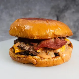 Double bacon smashed out burger