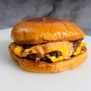 Double smashed out burger