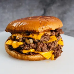 Triple smashed out burger!