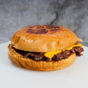 Single smashed out burger