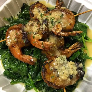 Blackened prawns