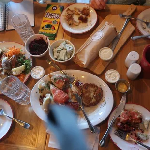 A snippet of our multi course and delicious lunch (sorry about the annoying camera strap!)