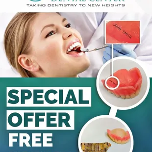 AVAIL of the FREE denture name tag or gold mesh while supplies last. Call out office now!!!
