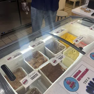 Ice cream selections.