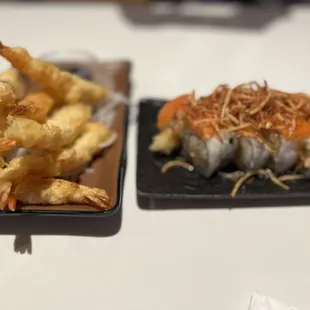 Shrimp tempura and salmon lover