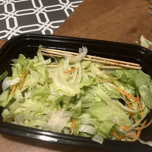 Packed with lettuce, no actual food.