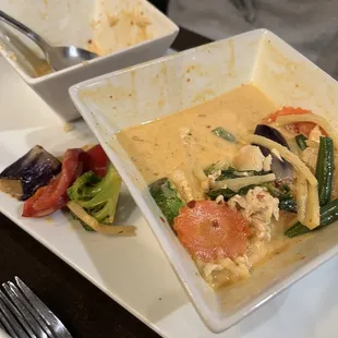 The red curry tastes very odd