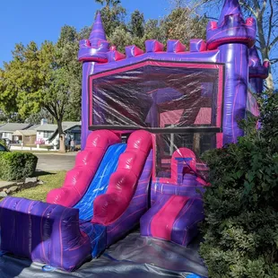 The Purple Castle Bounce House with Slide