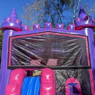 The Purple Castle Bounce House with Slide