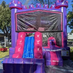 The Purple Castle Bounce House with Slide