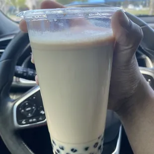 Lavender Milk Tea with Boba