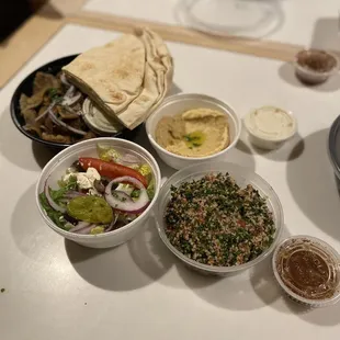 a variety of food on a table