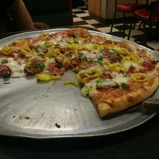 Perfectly delicious pizza with a crispy crust. You can't go wrong with a Smiley's pizza!