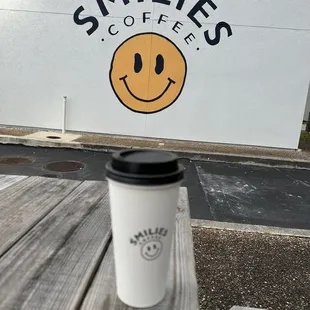 a cup of coffee on a table