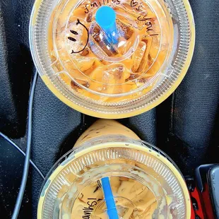 Hammer head w/ almond milk (top) The Dreamer (bottom)