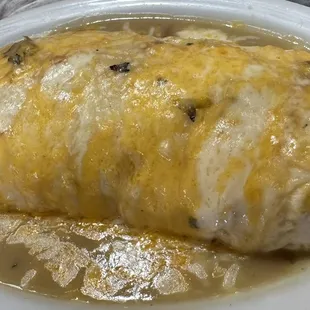 Breakfast Burrito with chile verde.