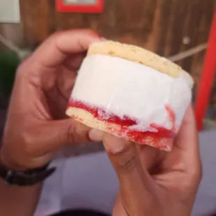 Ice cream cookie sandwich... yum!