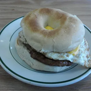 Sausage, Egg &amp; Cheese on a Bagel