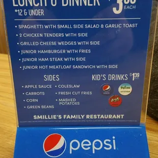 Kid&apos;s Menu