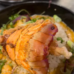 Lobster Tail Over Rice