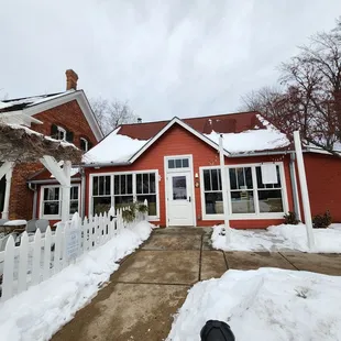 the front of the building