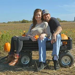 Hubby and I got a cute photo together in the wagon, just like the kids.
