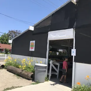 the entrance to the store