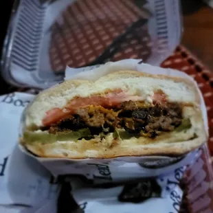 Half a chopped cheese. Packed with meat/other stuff and free chips.