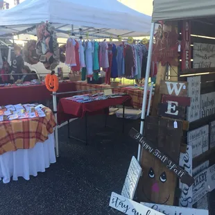 Signs and baby stuff.