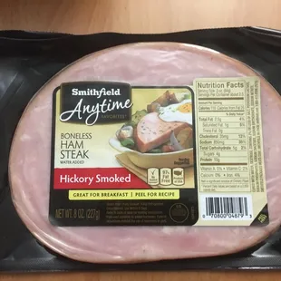 Hickory Smoked Boneless Ham Steak