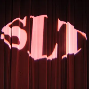 Logo on the curtain in the auditorium