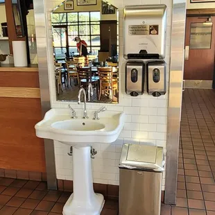 Complimentary hand washing station when you walk in first time I seen that before right there feel free to wash your hands