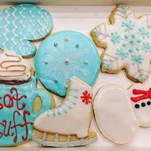 Cookies decorated in one of Smitholator&apos;s cookie classes!