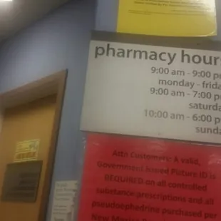 Pharmacy hours